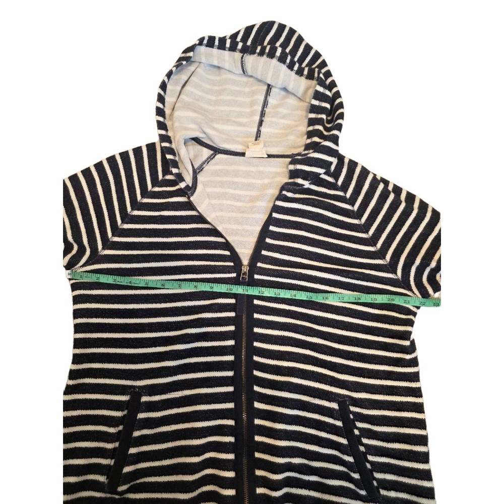 Andrea Jovine Striped Zipper Closure Hood Unisex Hoodie Extra Large - Picture 7 of 13